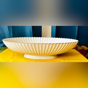 Lenox 24K Gold Trim Oval Serving Dish | Fluted Scalloped Bowl | VTG Fine China